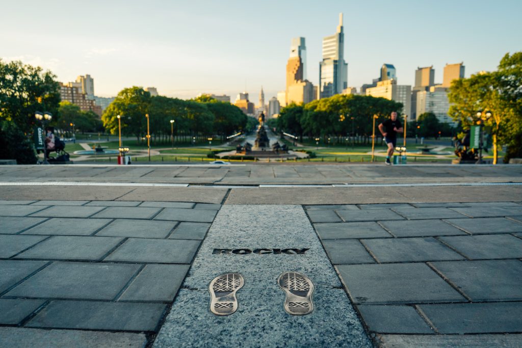 Rocky footprints on the steps of the Philadelphia Museum of Art