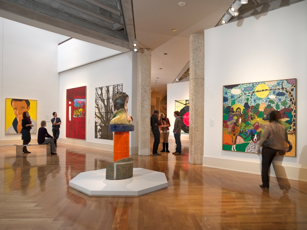 an exhibit hall at a fine arts museum