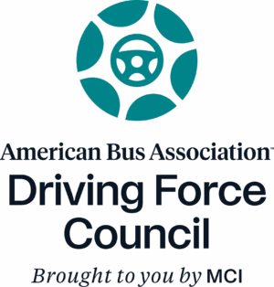 The American Bus Association Driving Force Council Logo, brought to you by MCI.