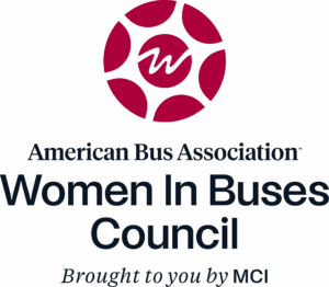 The logo for the American Bus Association Women in Buses Council, brought to you by MCI.